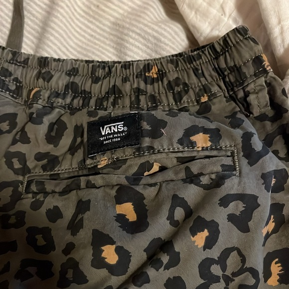 Vans Olive Green & Black Leopard Print Cropped Pants - Picture 5 of 6